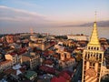 Batumi from above. Aerial photo from drone camera. Georgian seaside city. Beautiful town panoramic view. Black Sea