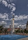 Batumi,Adjara,Georgia -July 06 2019 in the center of Batumi an amazing fountain in the European Square with a view of