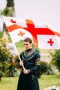 Batumi, Adjara, Georgia - May 26, 2016: Young man in Georgian na Royalty Free Stock Photo