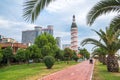 Batumi, Adjara, Georgia - 16.06.2018: Old Tower And Modern Skyscraper Residential House In Batumi