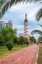 Batumi, Adjara, Georgia - 16.06.2018: Old Tower And Modern Skyscraper Residential House In Batumi