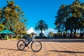 Batumi, Georgia - July 10, 2019. A lone bicycle on a boulevard