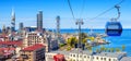 Batumi city, Georgia, panoramic view of the skyline and port