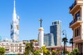 Batumi city with skyscrapers and Medea statue