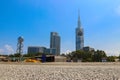 Batumi cityscape. View of Black Sea Technological University, hotels, residential houses and Alphabet Tower. Modern architecture