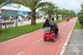 Batumi, Georgia - August 11, 2018: Beautiful embankment for sport. for active rest