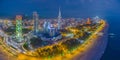 Batumi, Georgia - 2018: cityscape at night from above