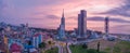 Batumi, Georgia - 2018: cityscape at sunset from above