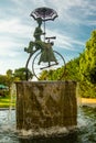 BATUMI, GEORGIA: Fountain woman on a bicycle in the park in Batumi.