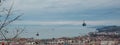 07.01.2024, Batumi, Georgia: horizontal banner panorama of the city of Batumi in Georgia and the Black Sea, two cabins of the