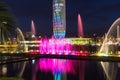 Light and music fountain. Capital of Adjara - Batumi at night Royalty Free Stock Photo