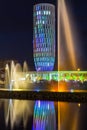 Light and music fountain. Capital of Adjara - Batumi at night Royalty Free Stock Photo