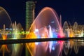 Light and music fountain. Capital of Adjara - Batumi at night Royalty Free Stock Photo