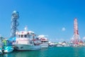 White yachts and boats in sea port Batumi