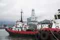 Batumi, Georgia - June 27, 2021, British Navy destroyer HMS Defender is moored in the Georgian port of Batumi