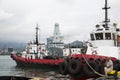 Batumi, Georgia - June 27, 2021, British Navy destroyer HMS Defender is moored in the Georgian port of Batumi