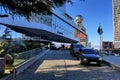 BATUMI, GEORGIA - JUNE 25, 2023: View of a entrance of the Le Meridien hotel in the center of Batumi, a famous Georgian resort on