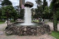 BATUMI, GEORGIA - JUNE 27, 2023: View of a fountain made of decorative stone in the city park in the center of Batumi