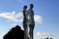 BATUMI, GEORGIA - JUNE 25, 2023: View of the moving sculpture of Ali and Nino by Tamara Kvesitadze on the embankment of Batumi