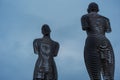 Batumi, Georgia : 10-11-2022 : The modern moving sculpture of Ali and Nino by Tamar Kvesitadze on the port embankment in Batumi,