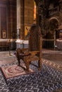 The chair of the patriarch in the interior of Holy Mother Virgin Nativity Cathedral in Batumi city - the capital of Adjara in