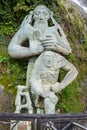 Batumi, Georgia Ã¢â¬â September, 2021: Andrew the First-Called waterfall and statue, near the village of Sarpi in the Ajara, Georgia