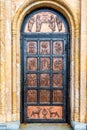 ornamental copper doors of Sameba Church in Batumi Royalty Free Stock Photo