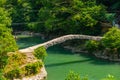 BATUMI, GEORGIA: Stone arch bridge of Queen Tamara near the Adjaristskali River on a sunny summer day. Royalty Free Stock Photo