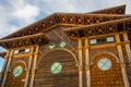 BATUMI, GEORGIA: Summer Theater in Seaside Park. Wooden facade features large round windows.