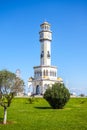 Batumi lighthouse on the Batumi Seafront Promenade in the sunny