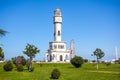 Batumi lighthouse on the Batumi Seafront Promenade in the sunny