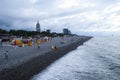 Beach of Black Sea from Batumi, Georgia