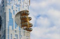 Batumi Tower and carousel against a cloudy sky