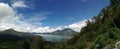 Batur Lake view with blue sky