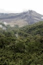 Batur volcano and Agung mountain panoramic view at sunrise from Kintamani Royalty Free Stock Photo