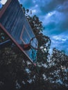 Baturaja, Indonesia - Apr 2021. basketball on the field with the team in the afternoon during a pandemic.