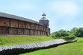 Baturyn Citadel with protective ditch. Ancient Slavonic architecture of fortress Royalty Free Stock Photo