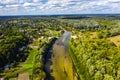 Beautiful landscape in Baturin with the Seym River in Chernihiv region of Ukraine aerial view Royalty Free Stock Photo