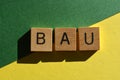 BAU, Business as Usual acronym as banner headline