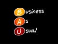 BAU - Business as Usual acronym, business concept