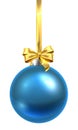 Bauble Christmas Ball Glass Ornament Blue Royalty Free Stock Photo