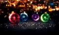 Baubles Christmas Night Bokeh Beautiful 3D Background Red Blue Royalty Free Stock Photo