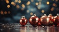 Christmas Background with Ornaments, Baubles, Globes AI Generated Illustration