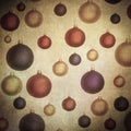 Baubles over vintage paper, nice christmas background Royalty Free Stock Photo