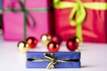 Baubles and presents Royalty Free Stock Photo