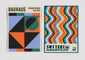 Bauhaus Abstract Poster Pair. Royalty Free Stock Photo