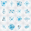 Bauhaus art composition. Set of blue modular vector wallpapers w