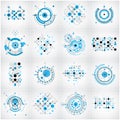 Bauhaus art composition. Set of blue modular vector wallpapers w Royalty Free Stock Photo