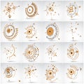 Bauhaus art, set of modular vector wallpapers made using circles Royalty Free Stock Photo