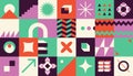 Bauhaus geometric brutalism elements. Modern basic bold forms, dynamic abstract shapes simple design. Vector